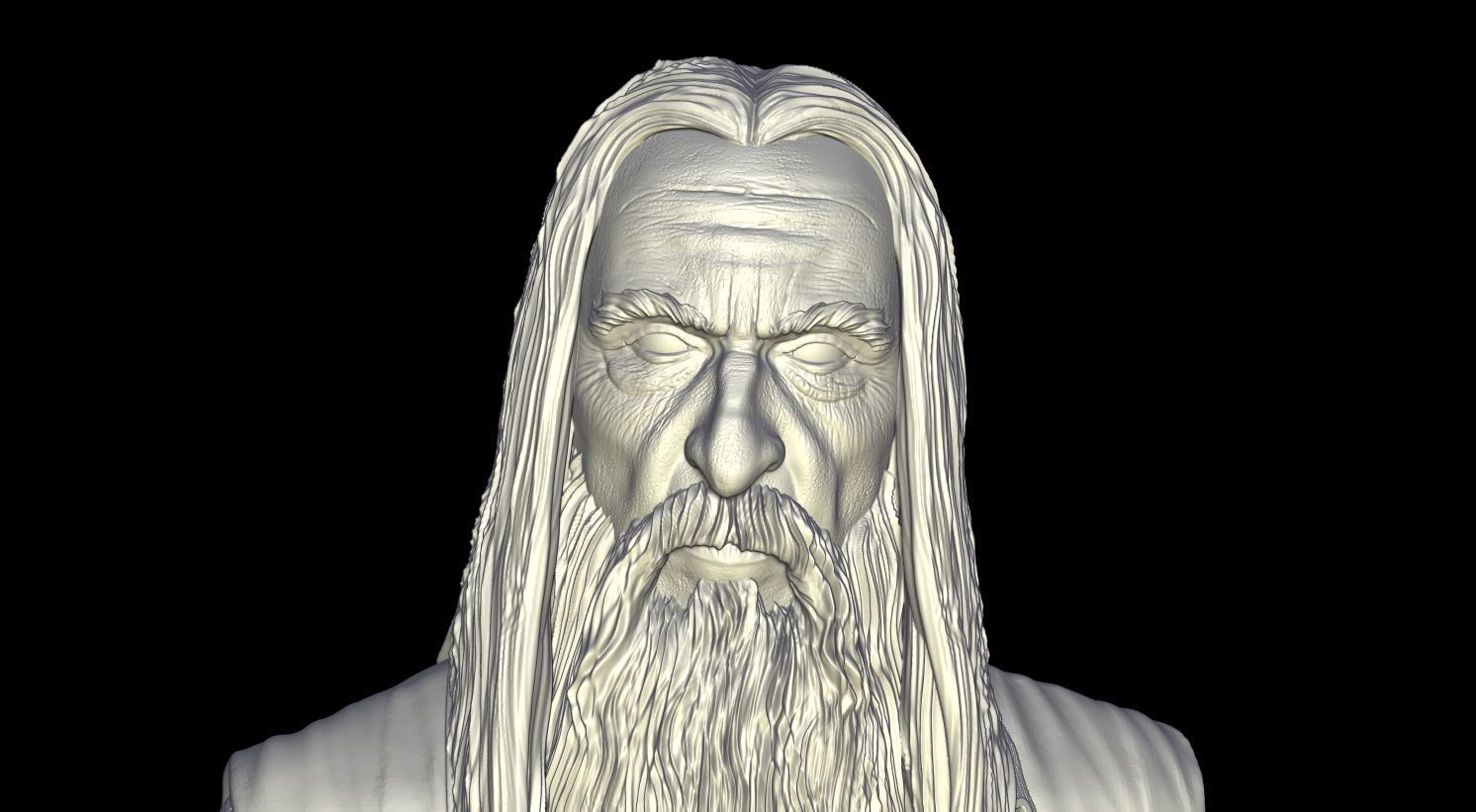 Saruman Bust 3D print model_7