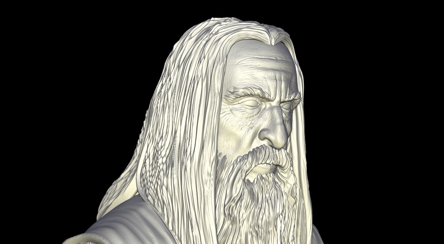 Saruman Bust 3D print model_8