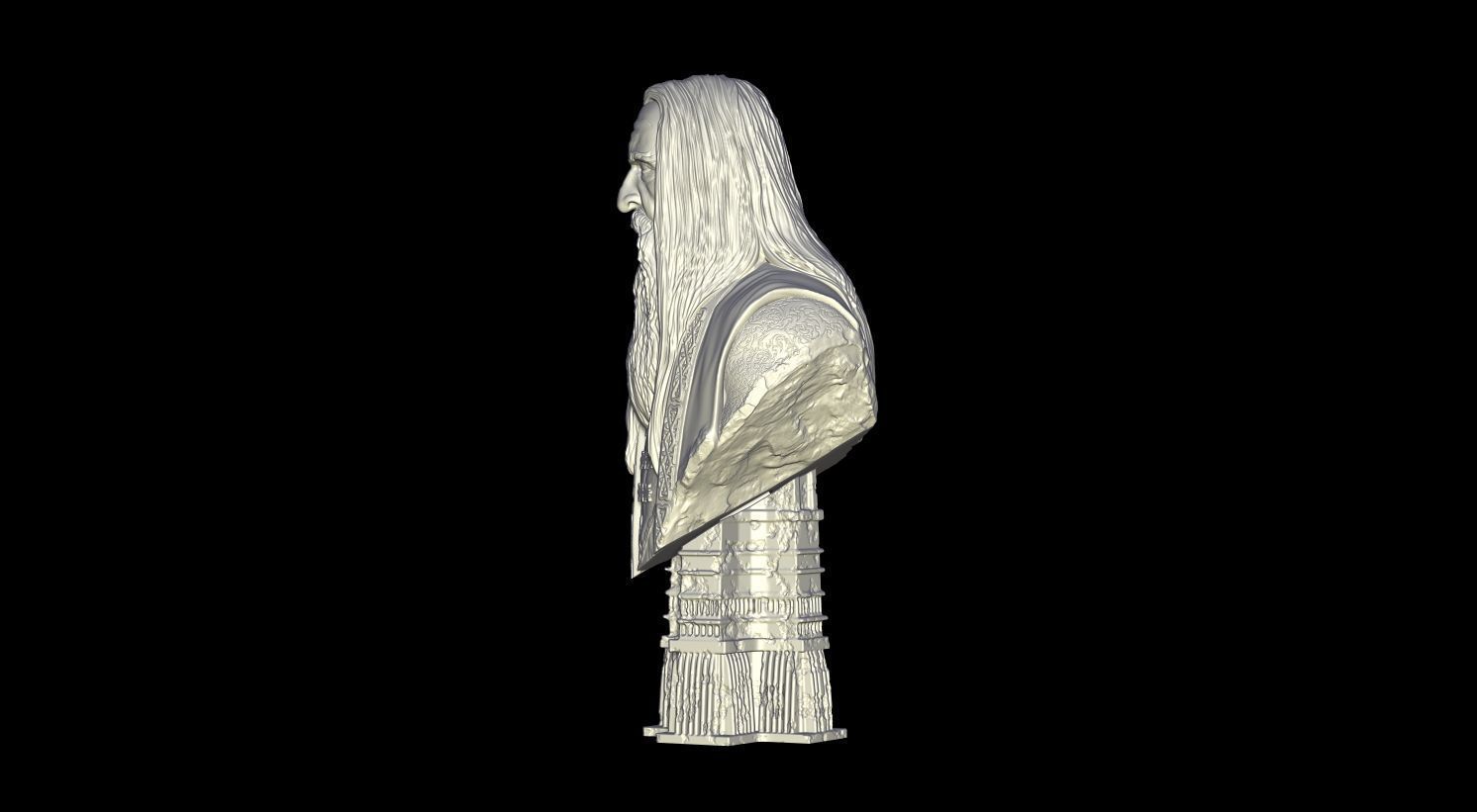 Saruman Bust 3D print model_5