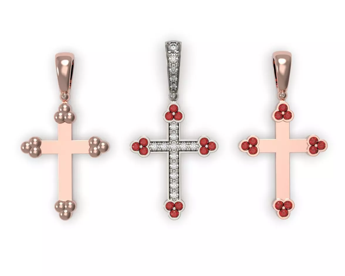 Diamond Cross Pendants 3D print model
