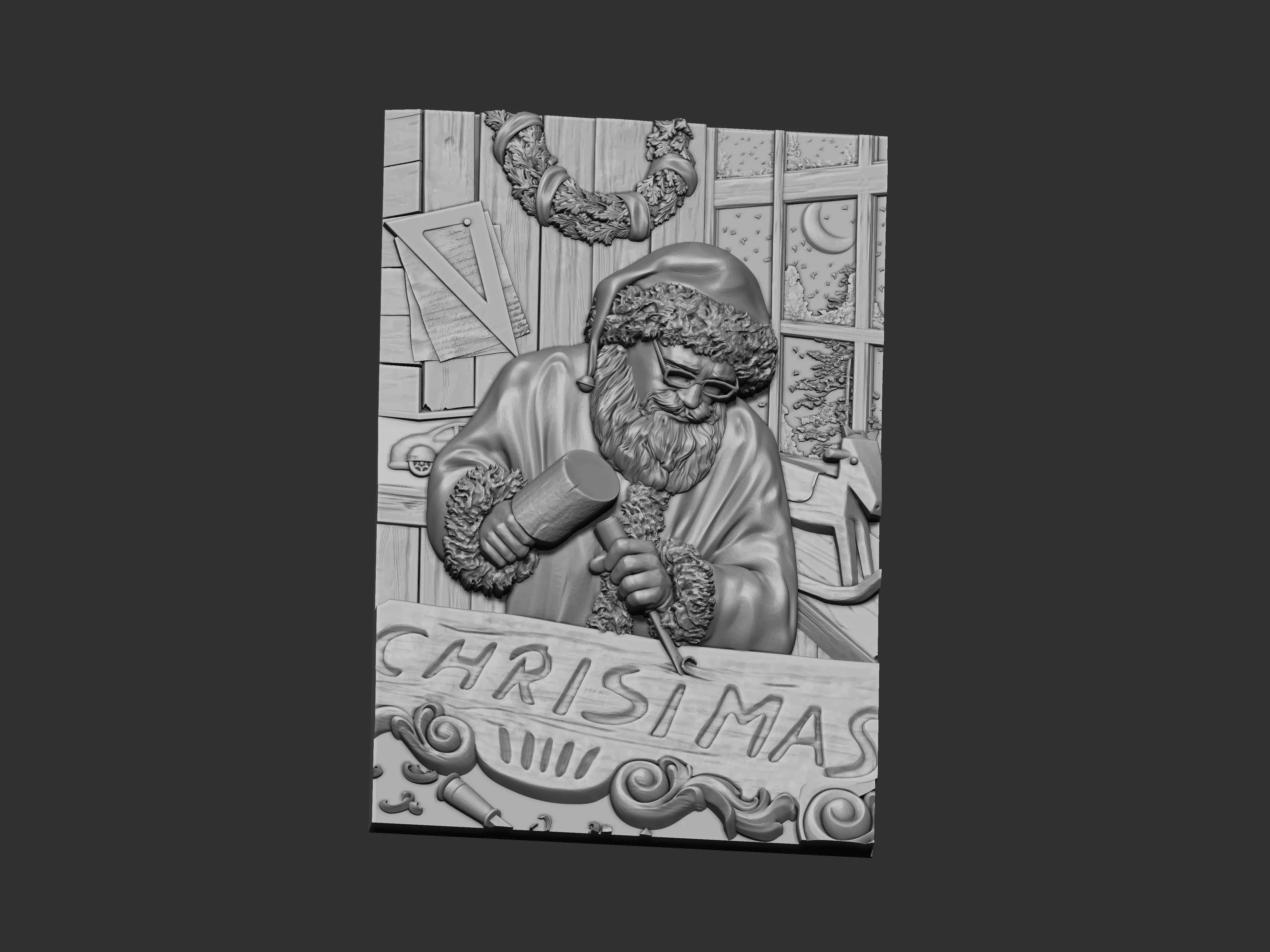 SANTA CARVING 3D print model_0