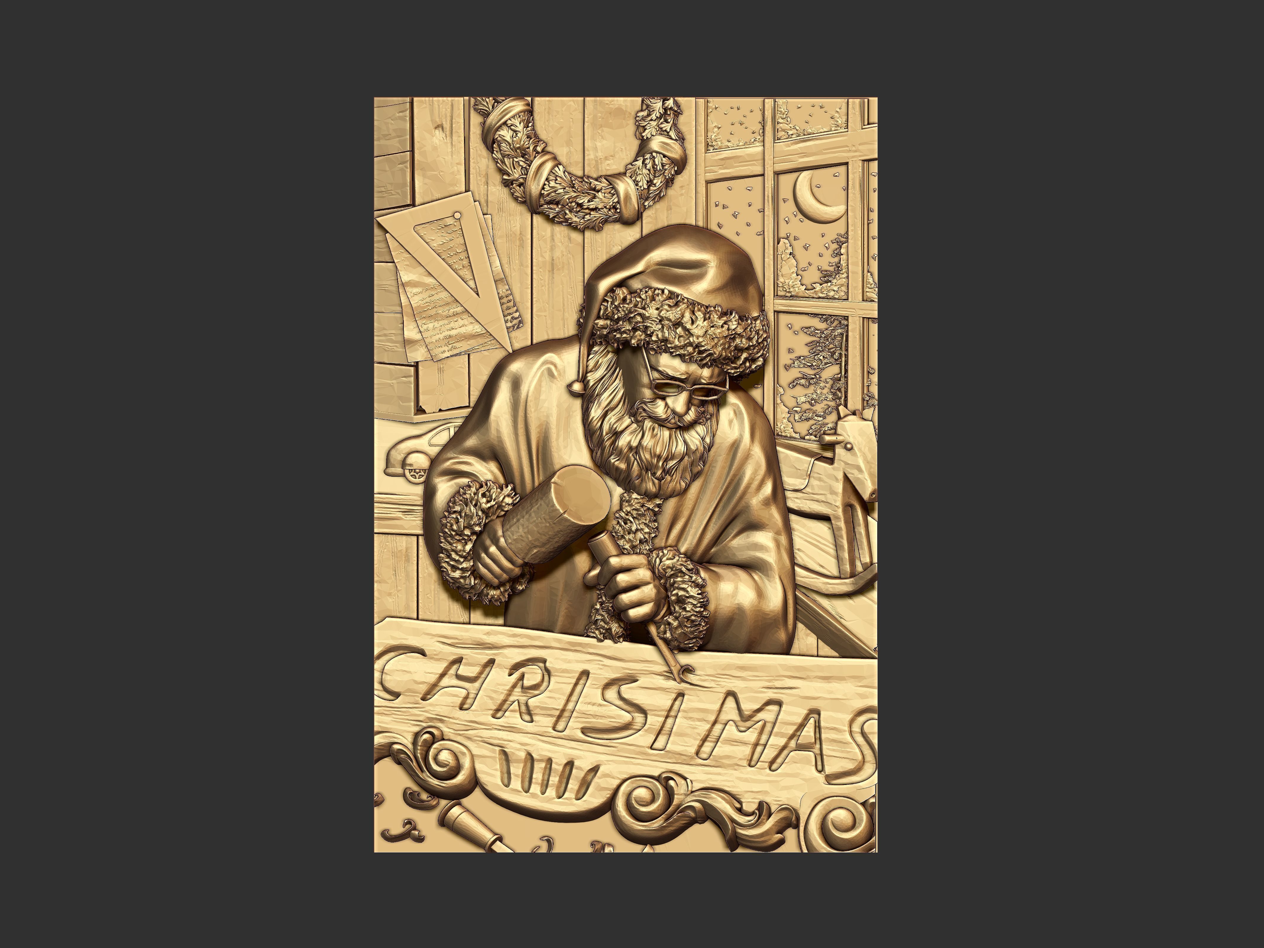 SANTA CARVING 3D print model_3