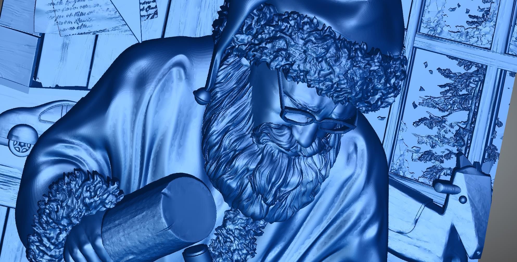 SANTA CARVING 3D print model_4