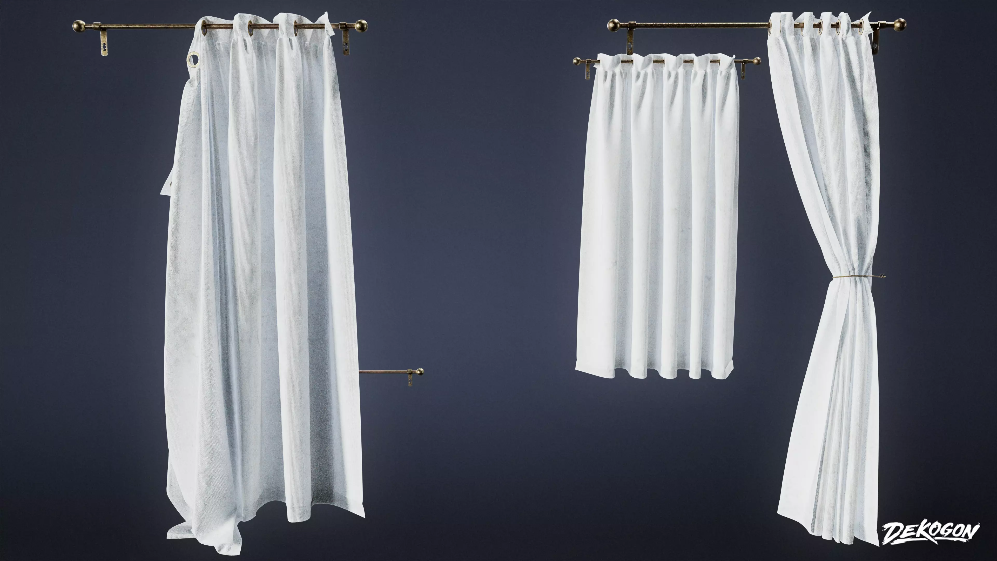 JOBSITE - Door Curtain Set 01 - LOW POLY AND NANITE Low-poly 3D model