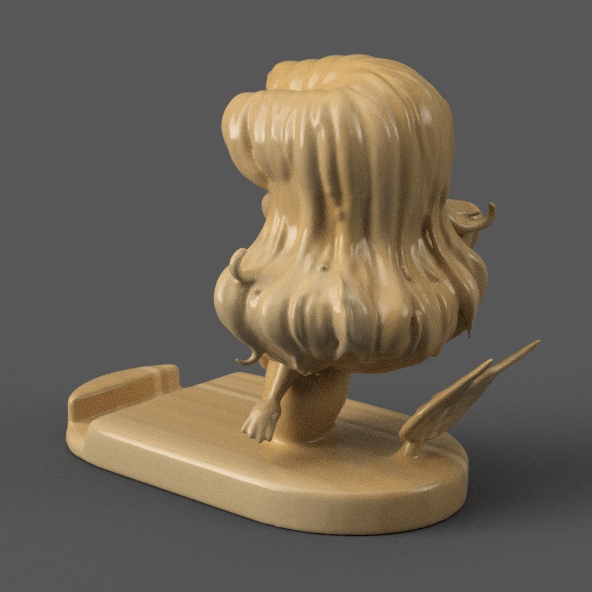 Cute Mermaid Phone Holder Stand for Desk or Table 1 3D print model_2