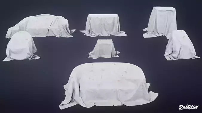 JOBSITE - Drop Cloth Furniture 02 - LOW POLY AND NANITE