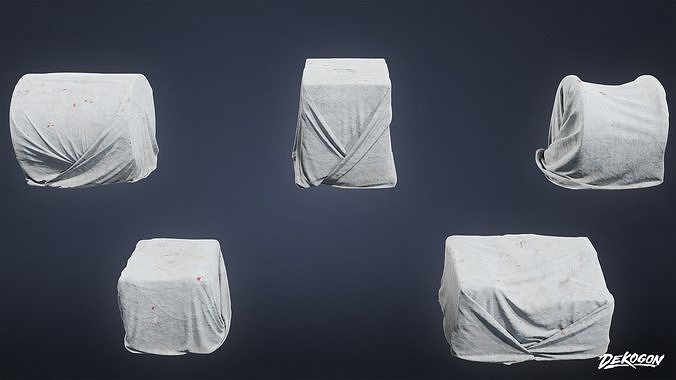 JOBSITE - Drop Cloth Set 01 - LOW POLY AND NANITE Low-poly 3D model