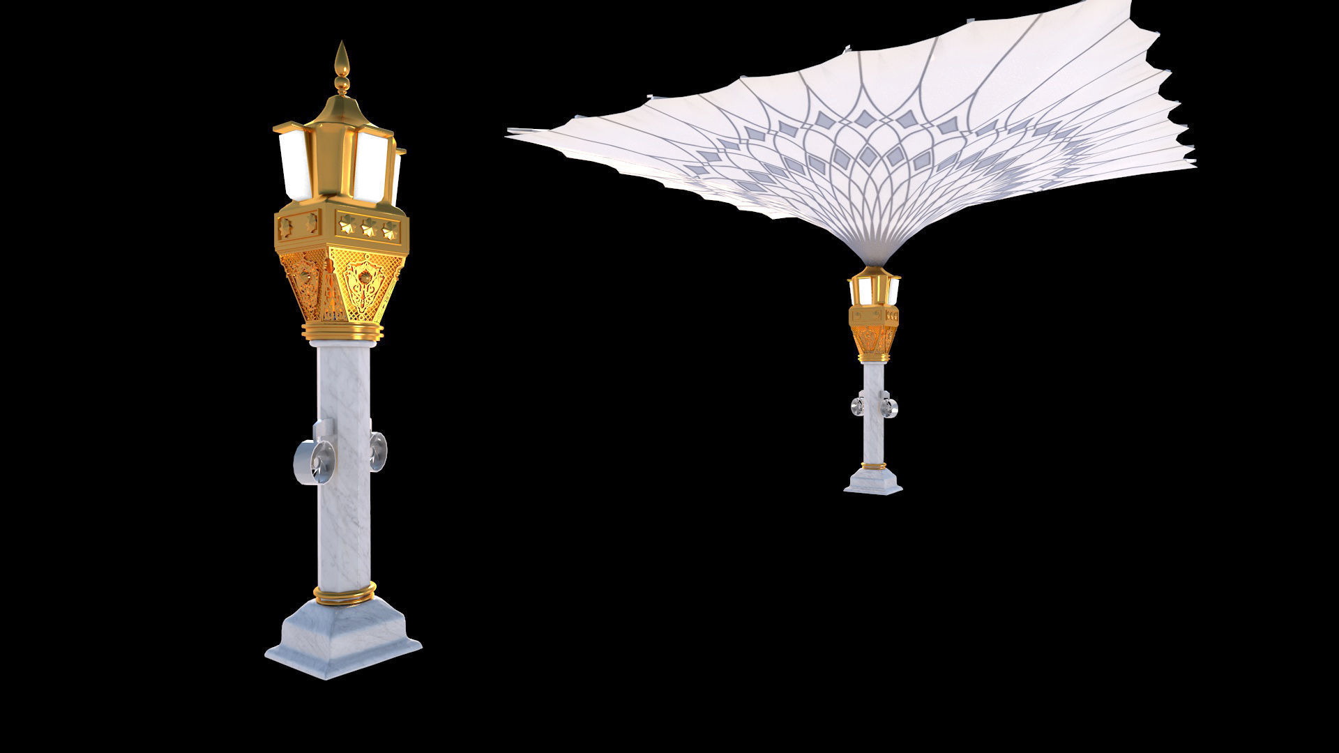 Masjid-e-Nabwi Umbrella 3D model_7