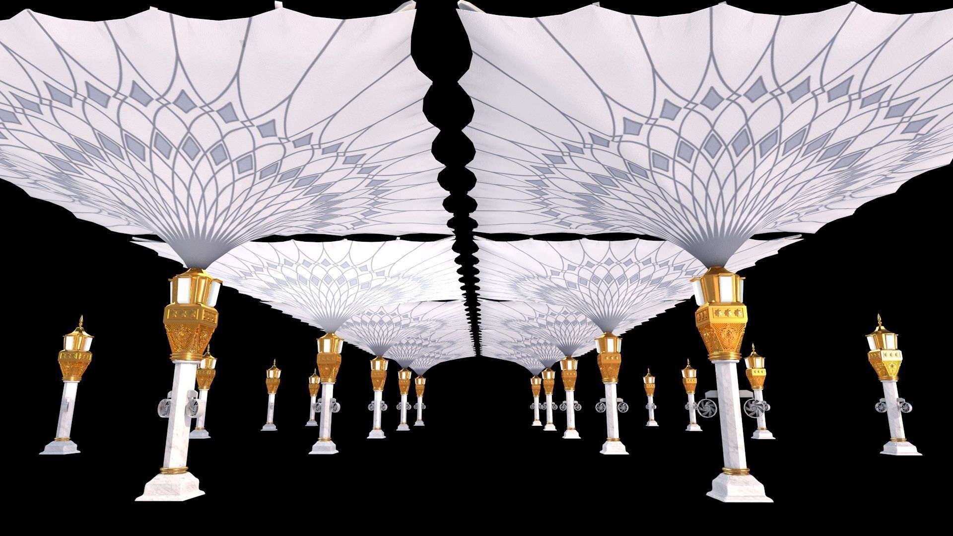 Masjid-e-Nabwi Umbrella 3D model_3