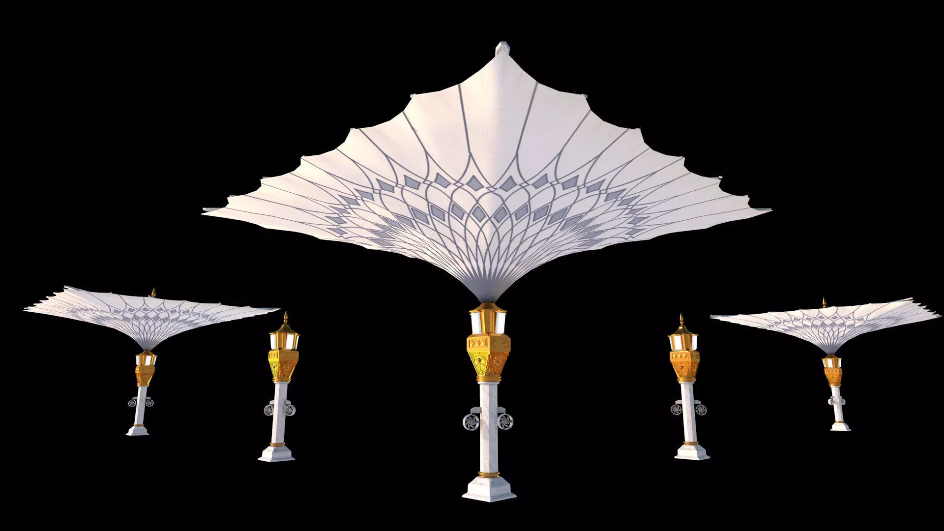 Masjid-e-Nabwi Umbrella 3D model_0