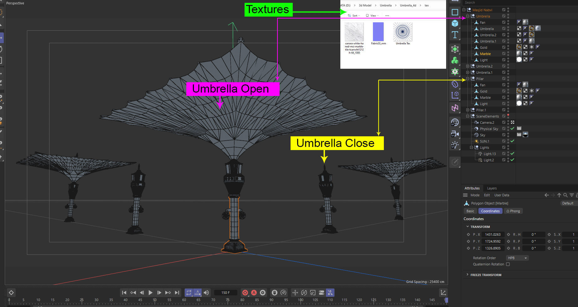 Masjid-e-Nabwi Umbrella 3D model_4