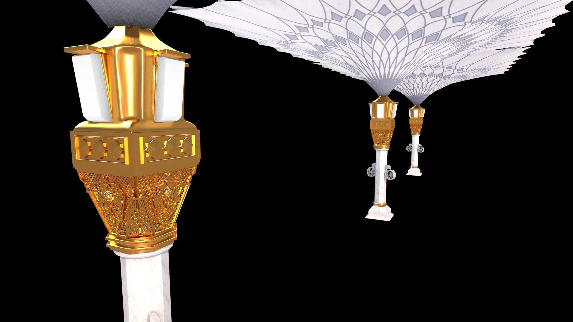 Masjid-e-Nabwi Umbrella 3D model_6