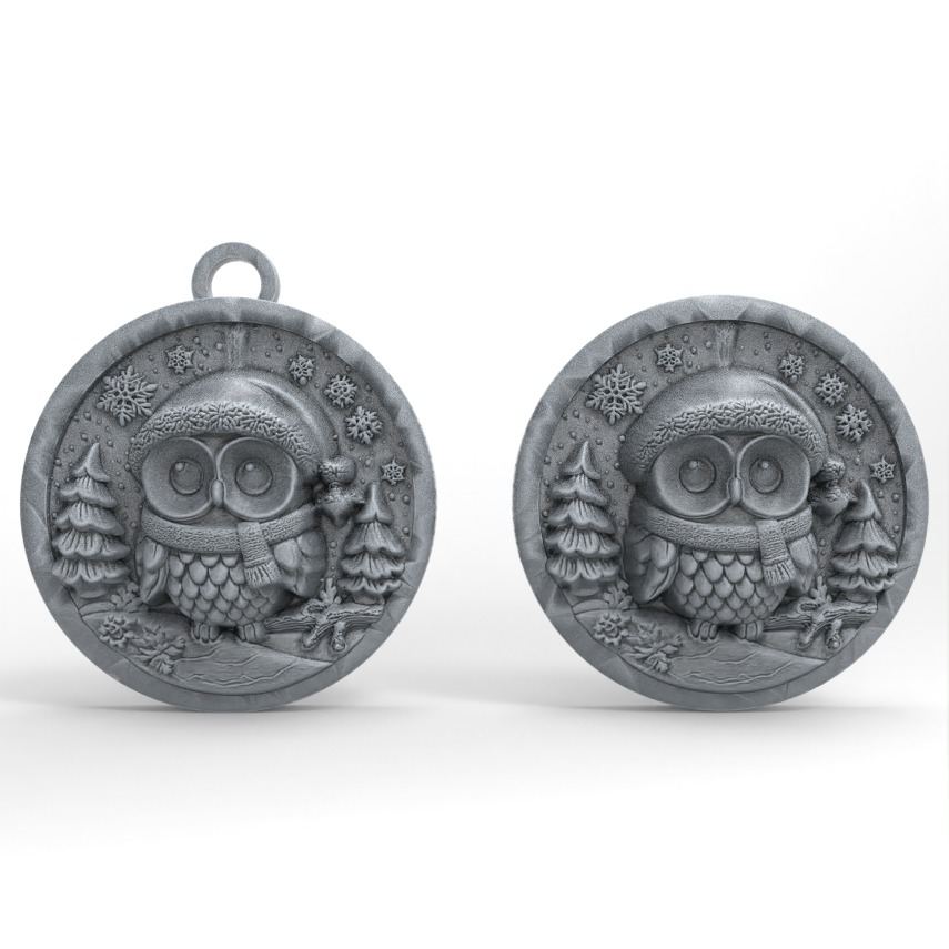 christmas owl decor  3D print model_2