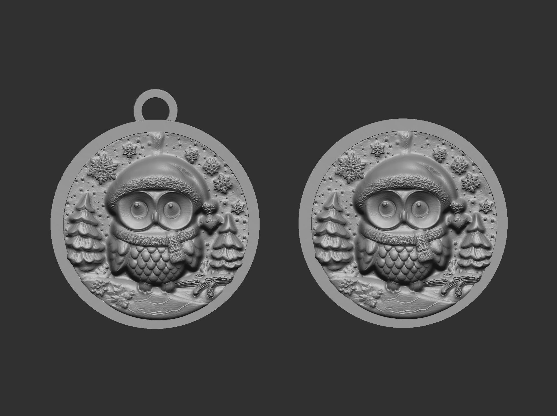 christmas owl decor  3D print model_4