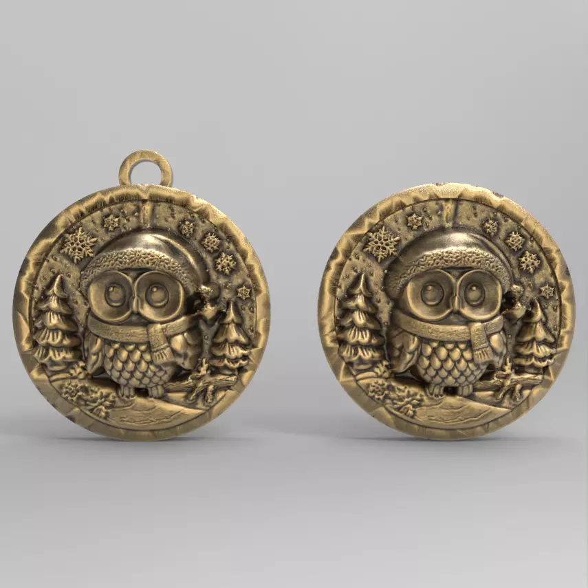 christmas owl decor  3D print model_0