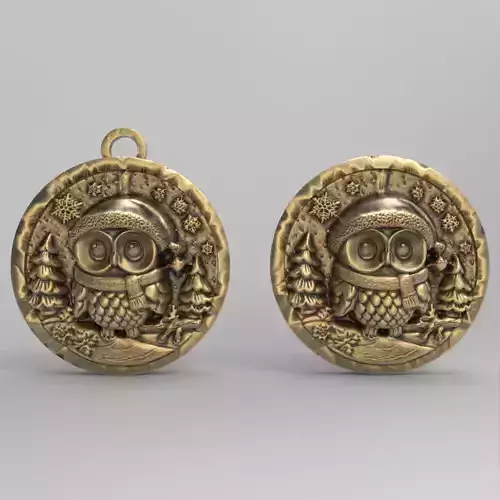 christmas owl decor  3D print model