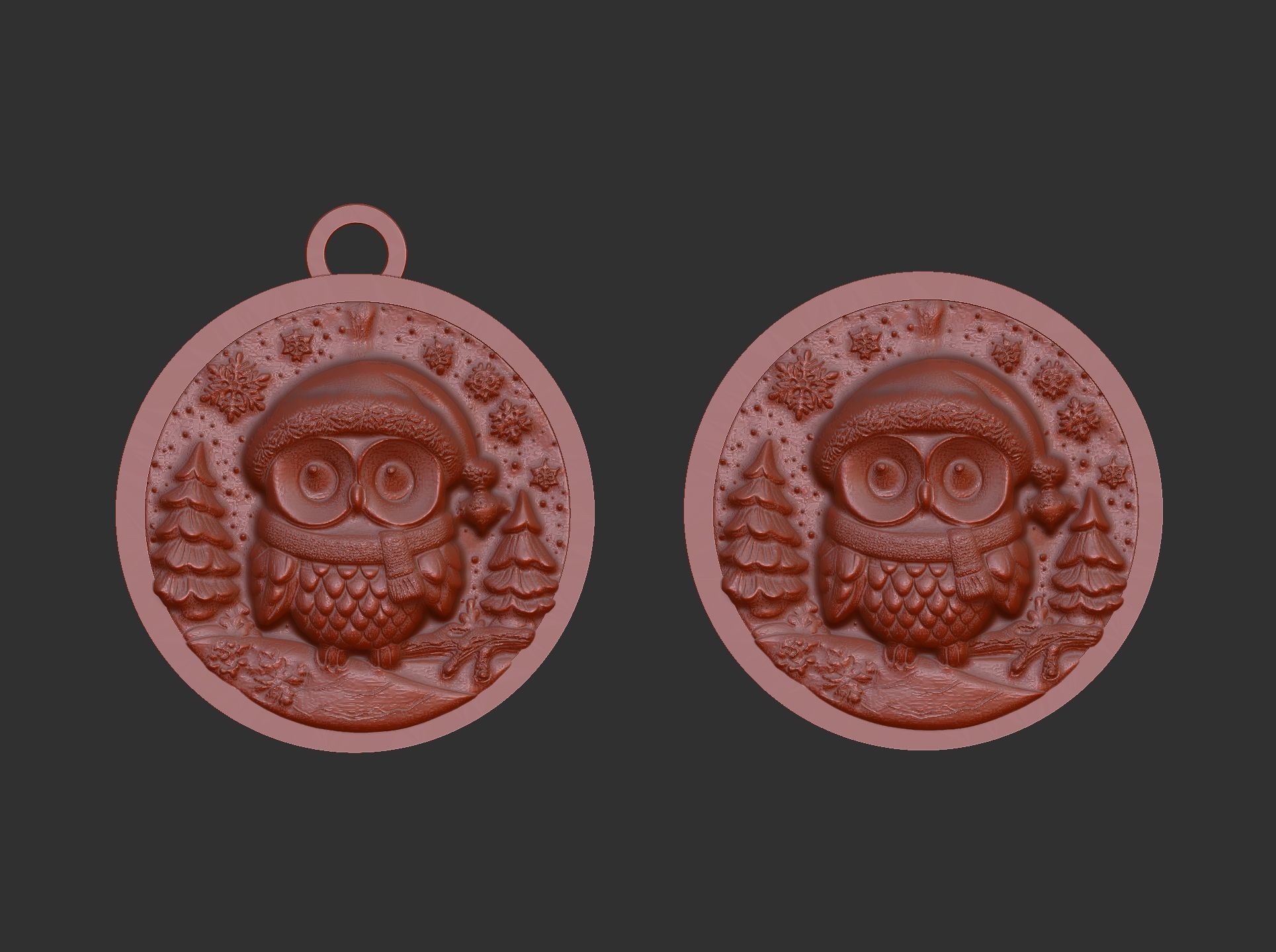 christmas owl decor  3D print model_3