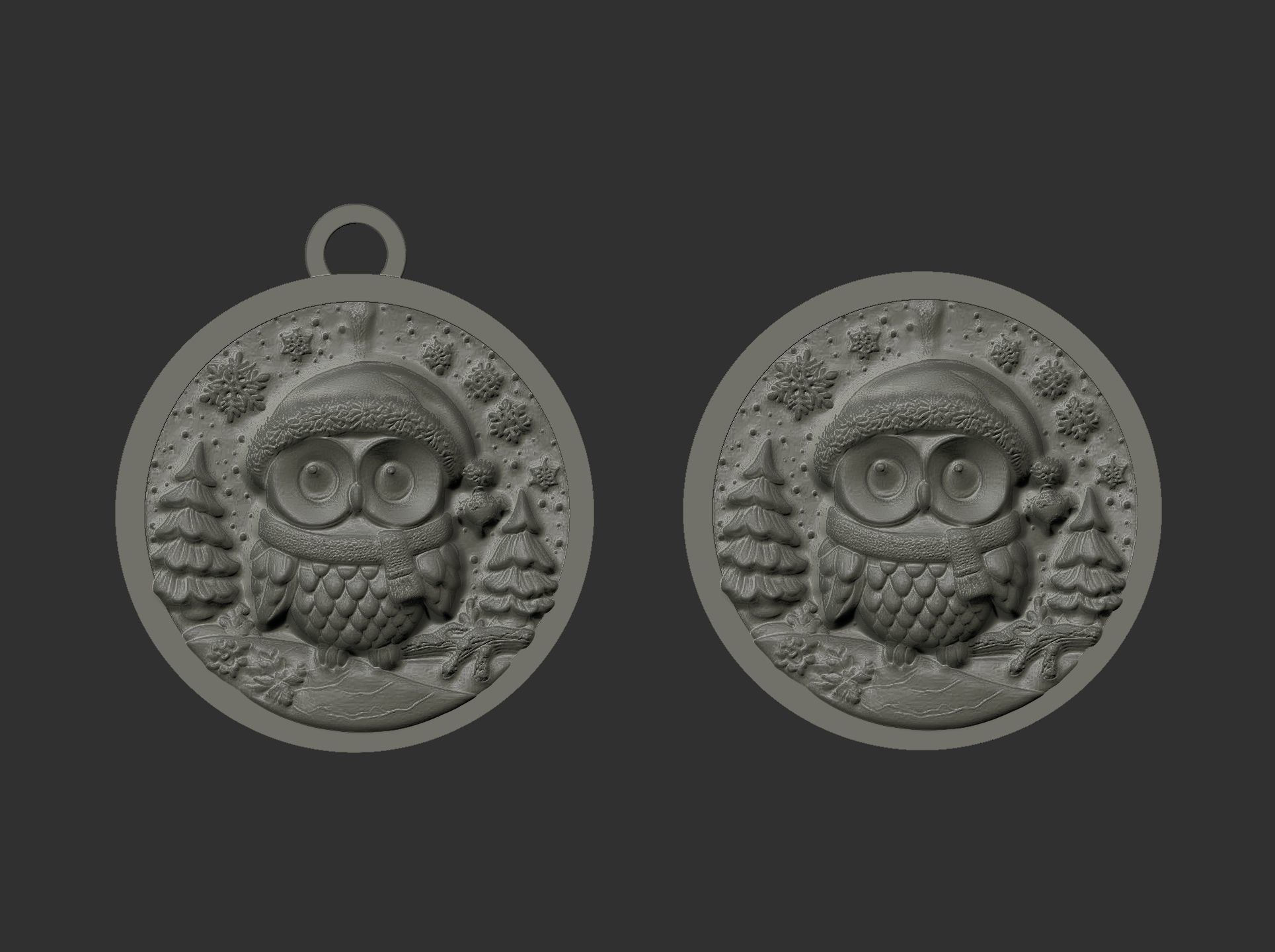 christmas owl decor  3D print model_5