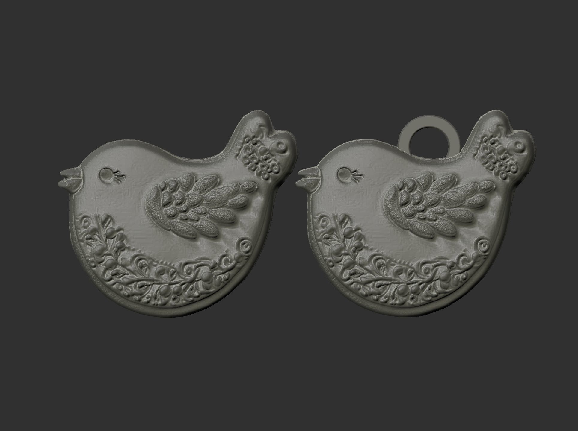 christmas dove decor  3D print model_4