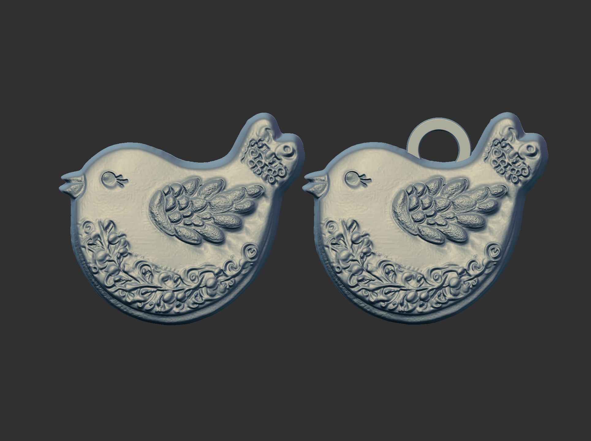 christmas dove decor  3D print model_6