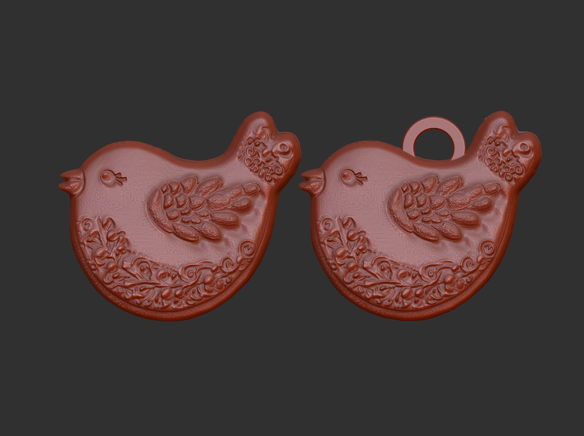 christmas dove decor  3D print model_5