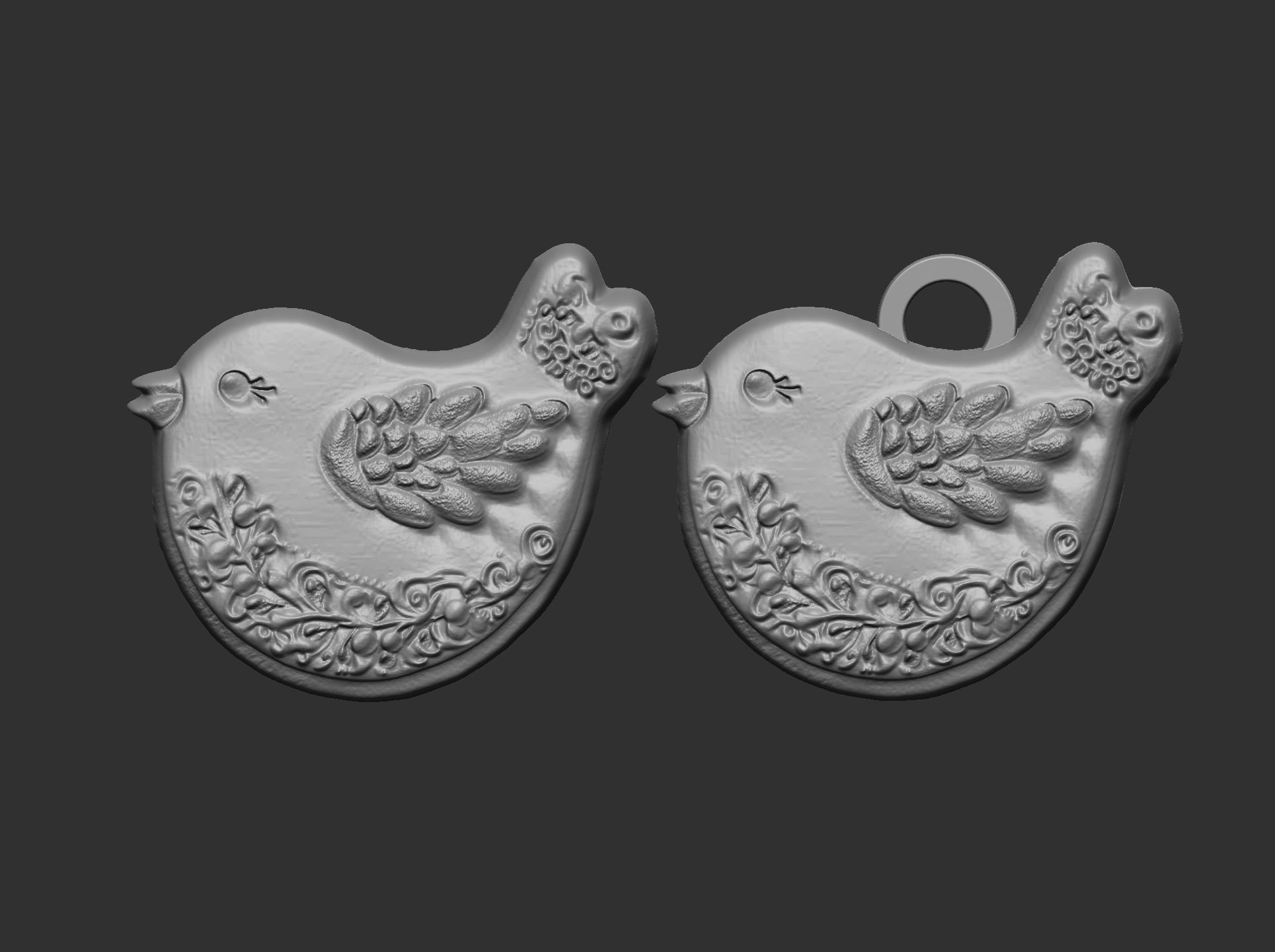 christmas dove decor  3D print model_3