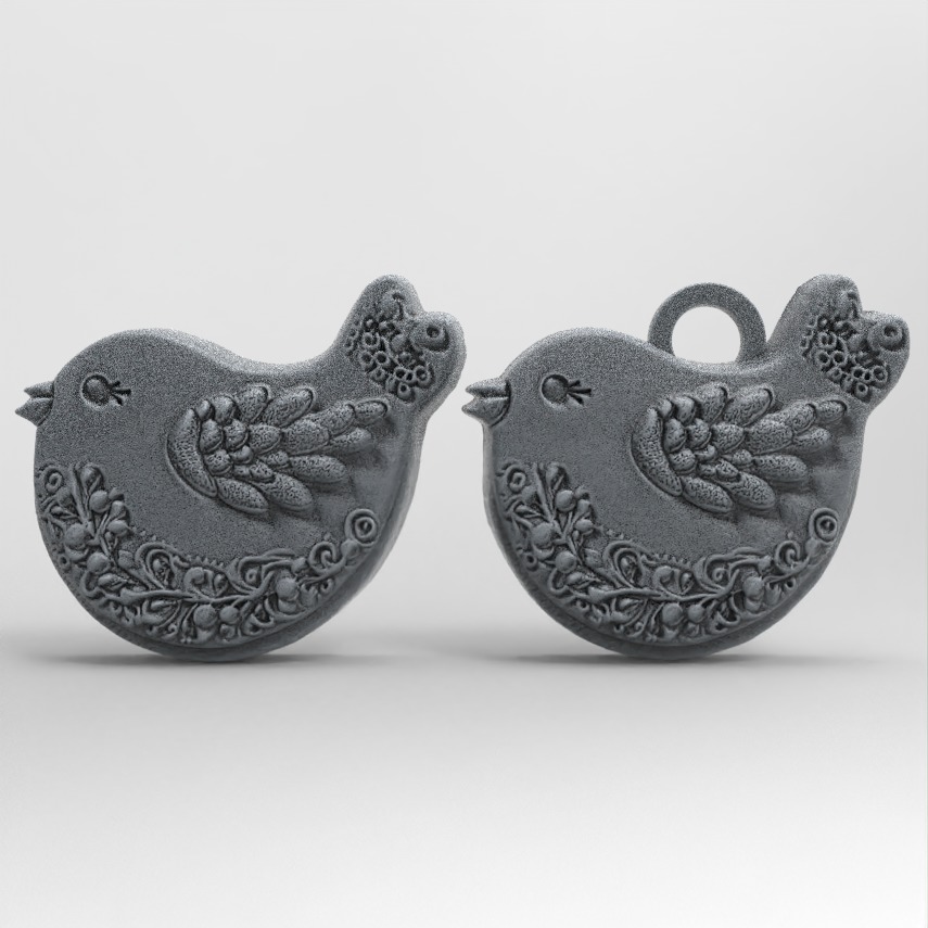 christmas dove decor  3D print model_1