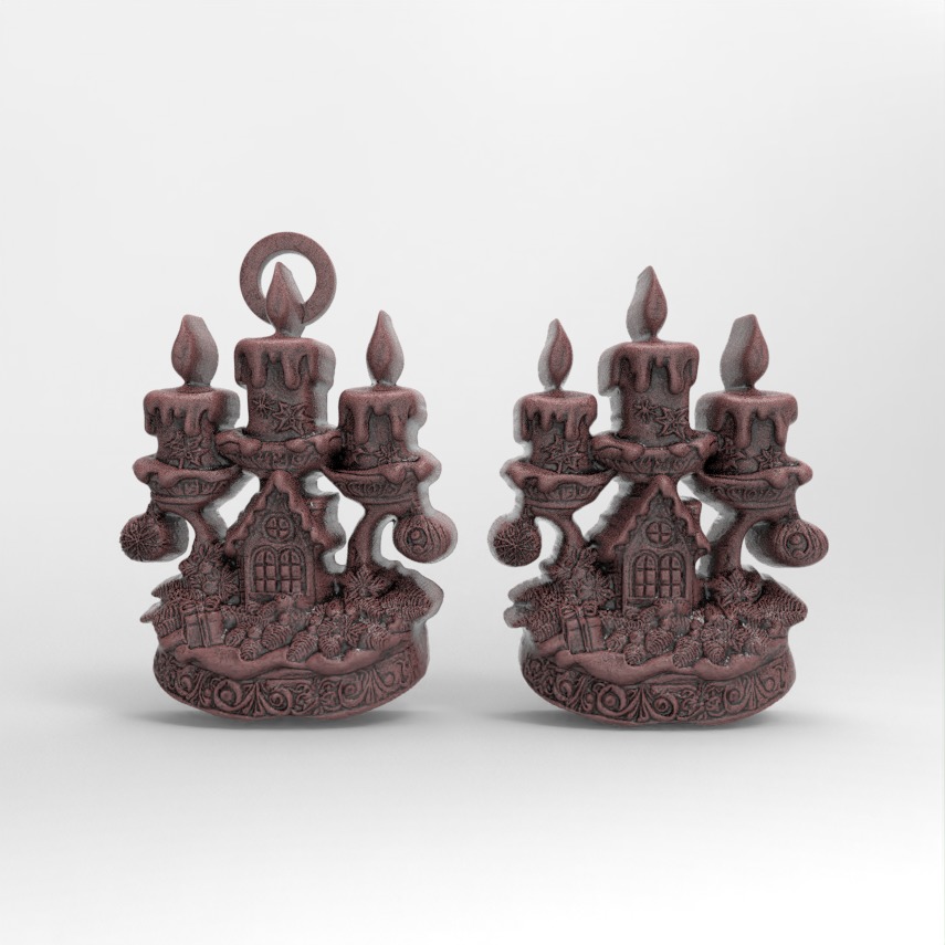 christmas tree candle decor  3D print model_2