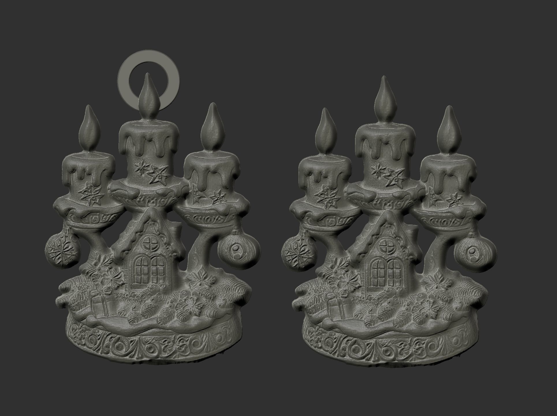 christmas tree candle decor  3D print model_5