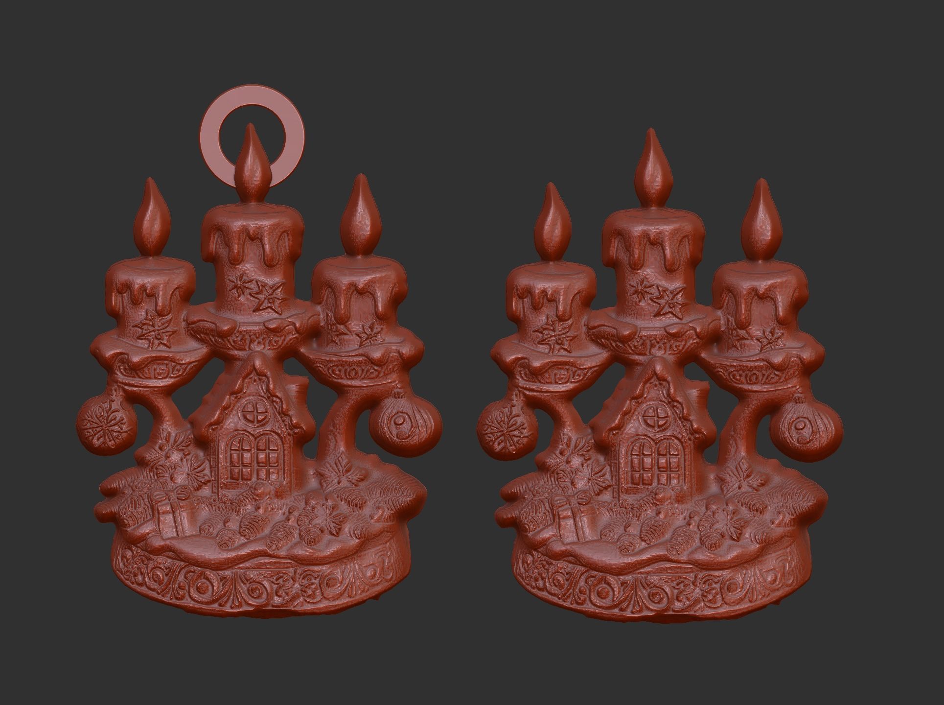 christmas tree candle decor  3D print model_6