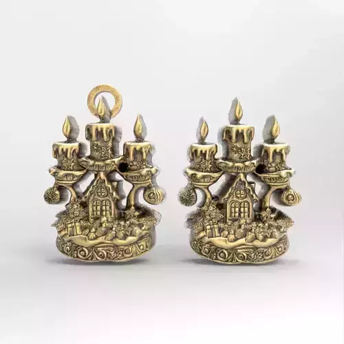 christmas tree candle decor  3D print model