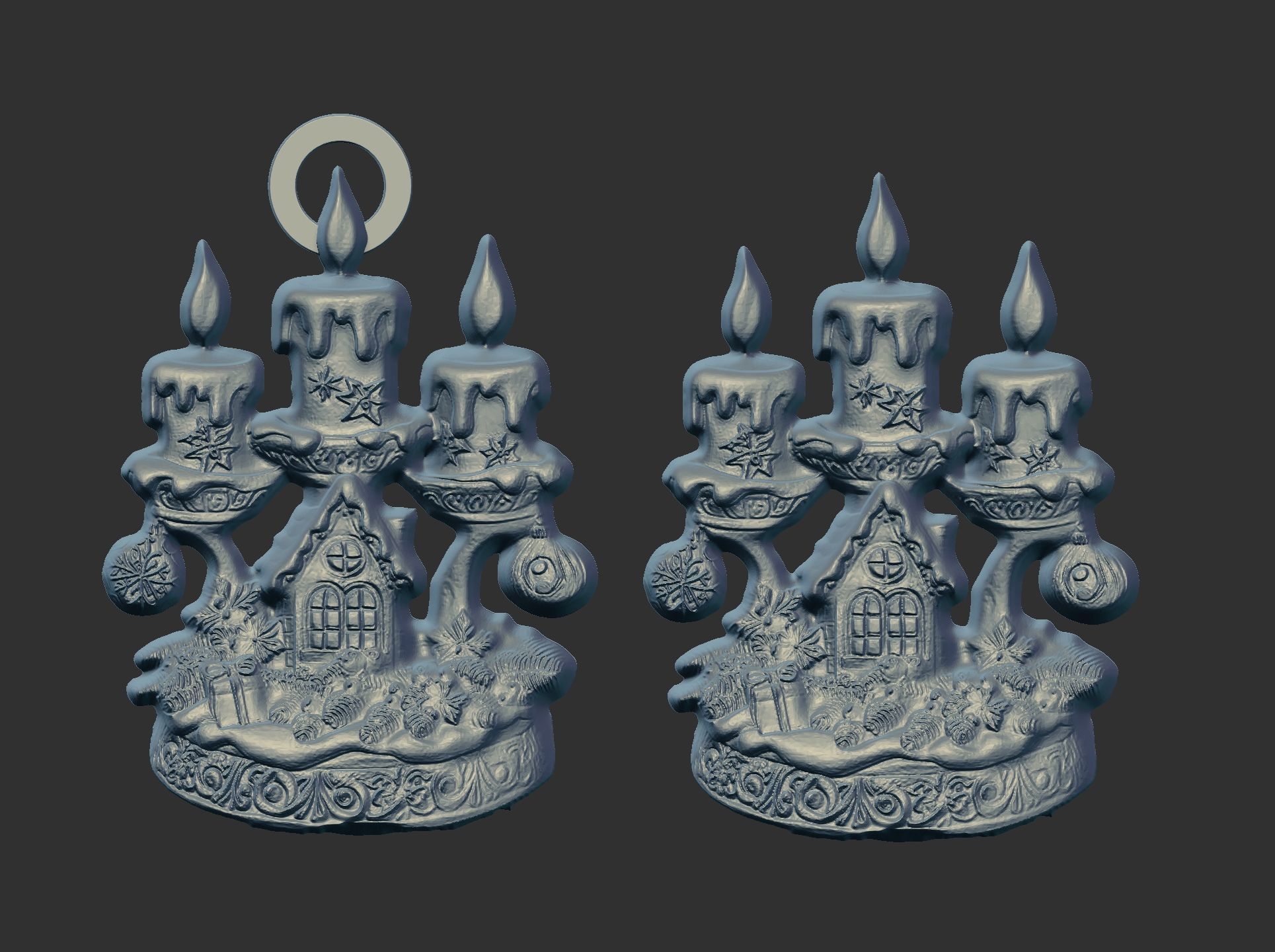 christmas tree candle decor  3D print model_4