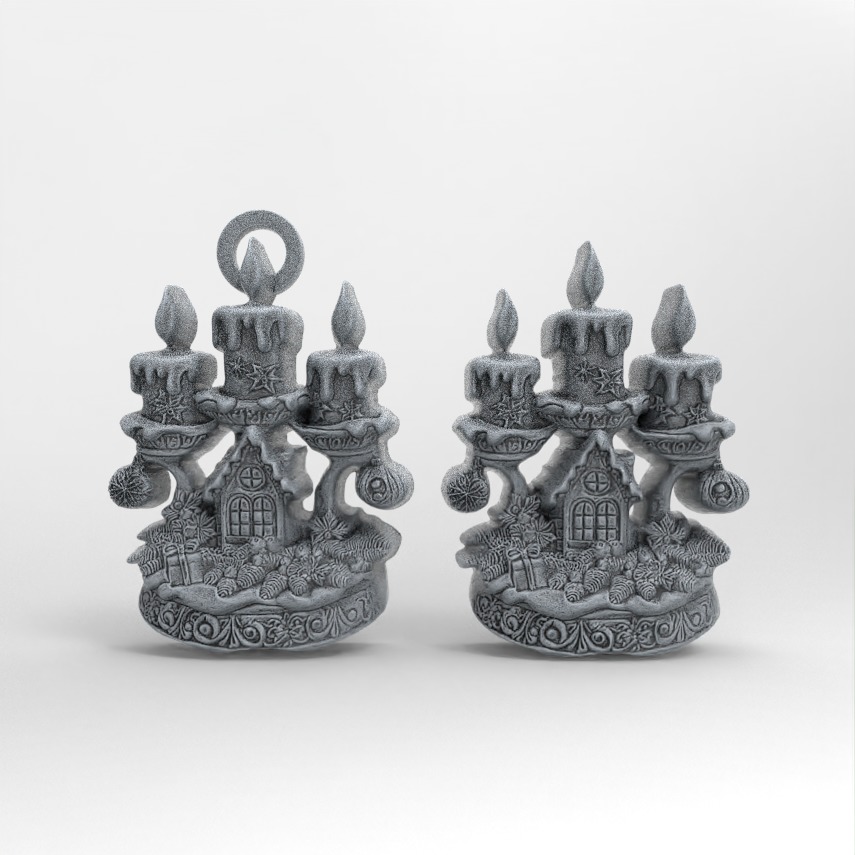 christmas tree candle decor  3D print model_1