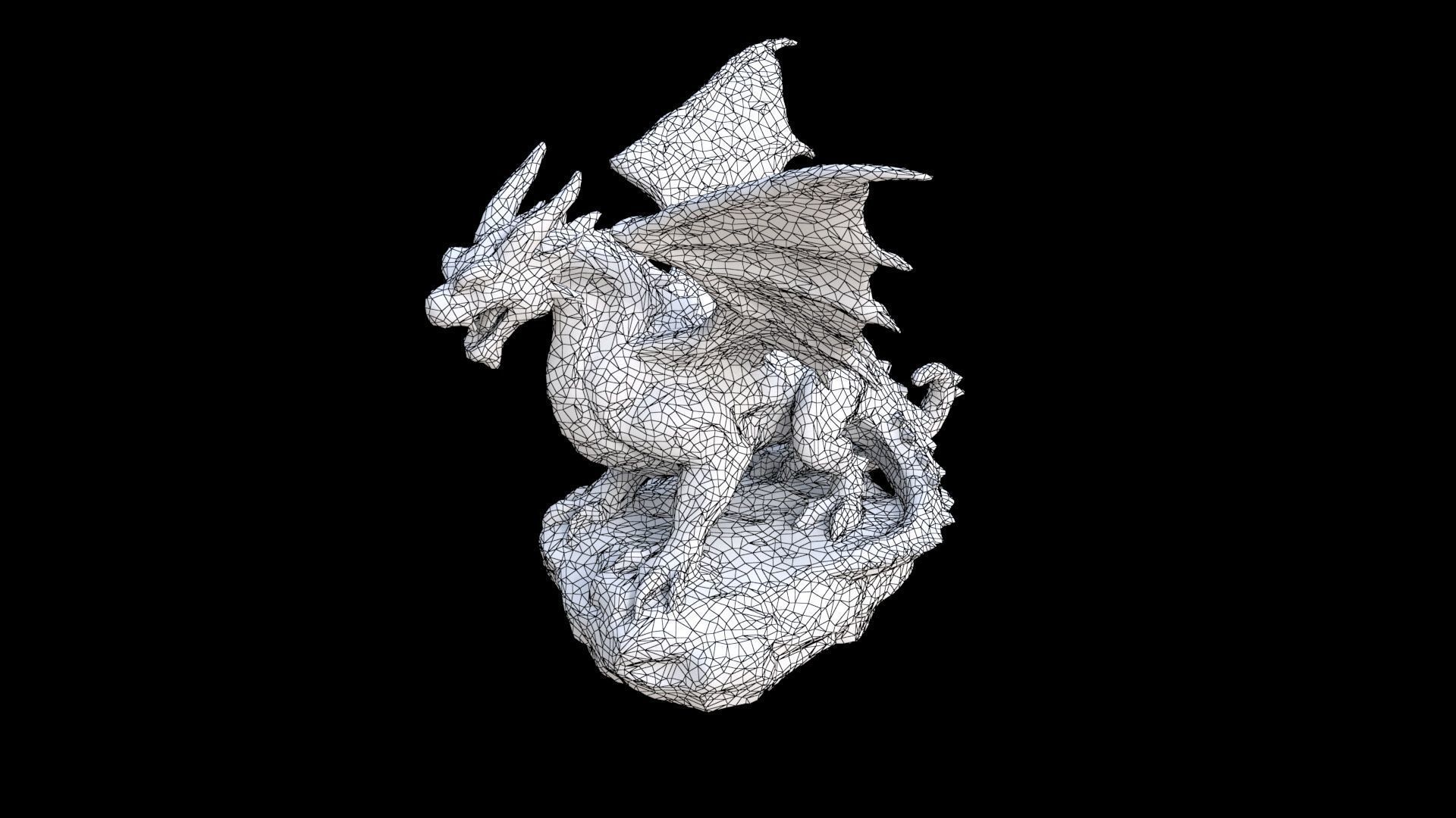 dragon shaped sculpture 5 3D model_7