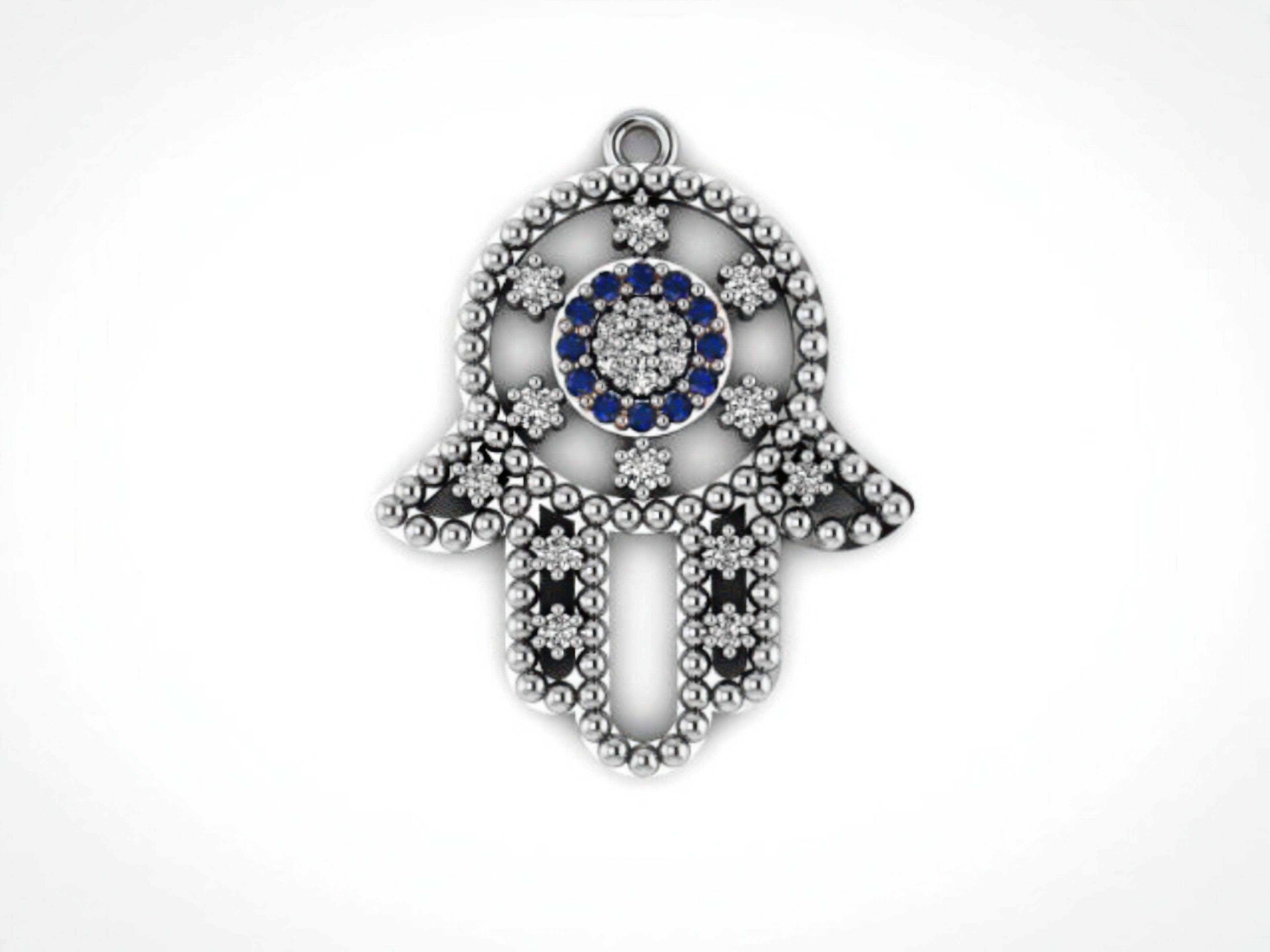 Hamsa Diamond Pendant 3D print model_2