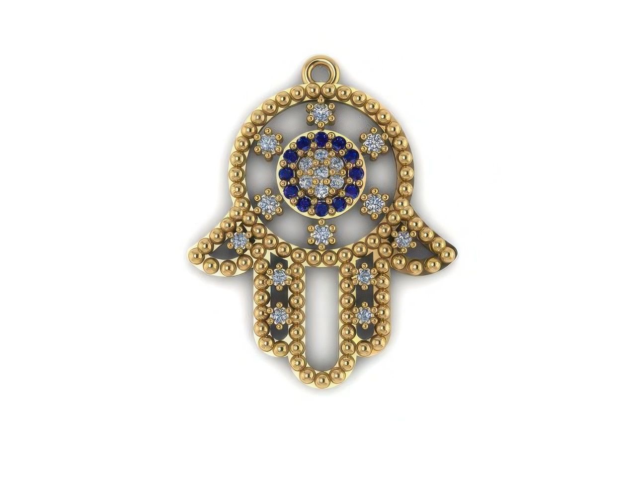Hamsa Diamond Pendant 3D print model_1