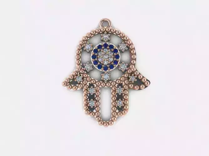 Hamsa Diamond Pendant