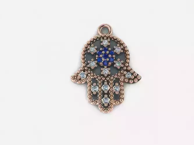 Hamsa Diamond Pendant