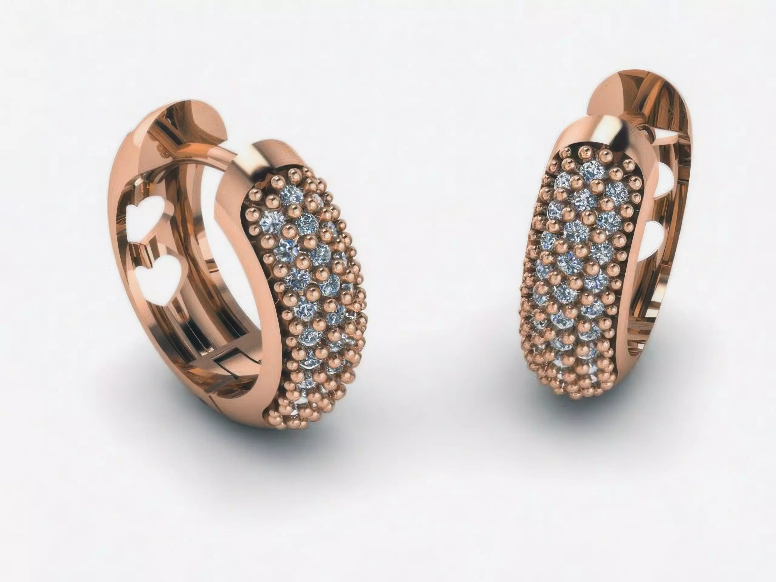 Diamond Hoops Earrings 3D print model_0