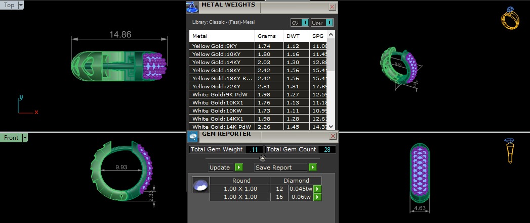 Diamond Hoops Earrings 3D print model_3