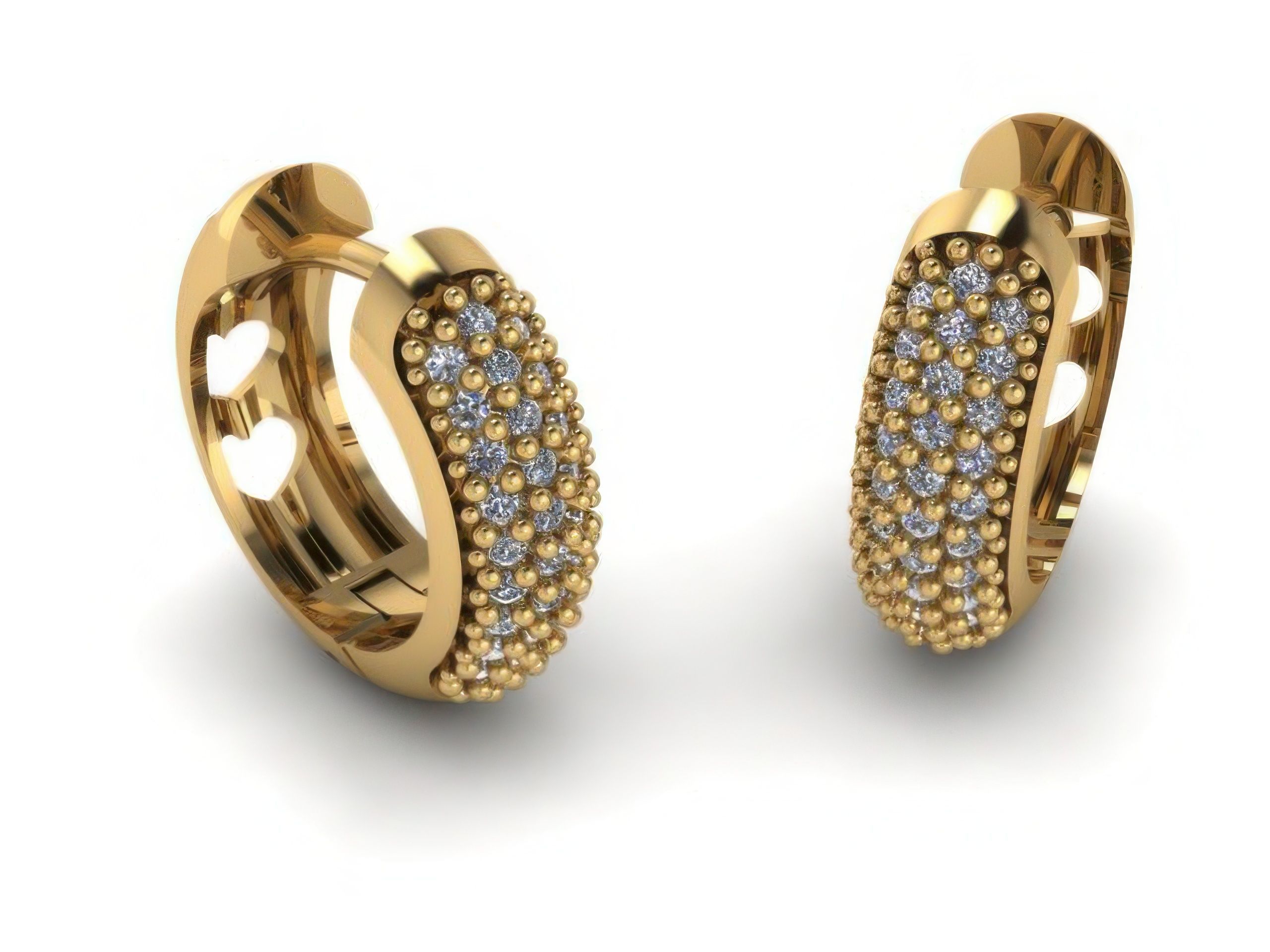 Diamond Hoops Earrings 3D print model_1