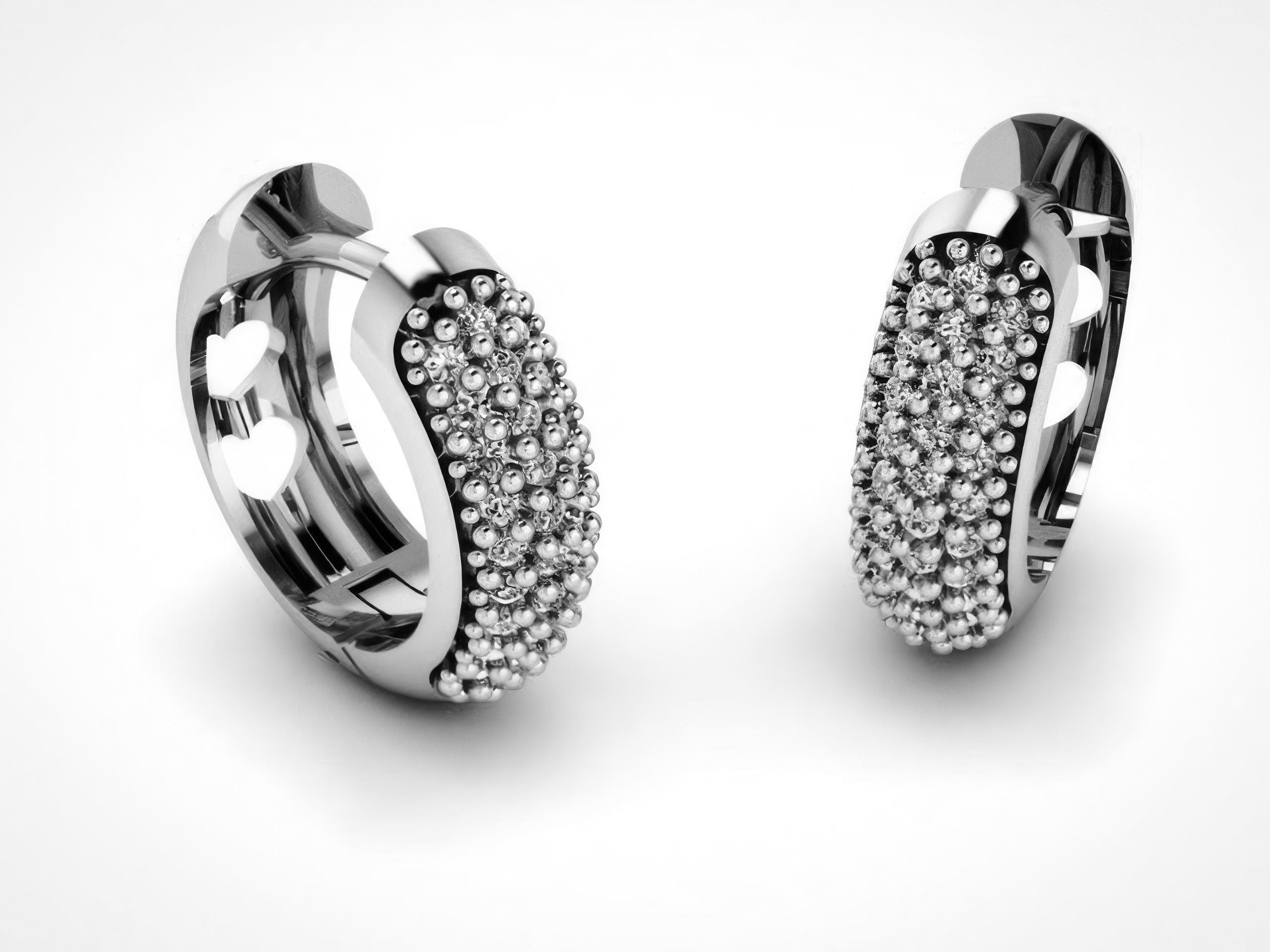 Diamond Hoops Earrings 3D print model_2