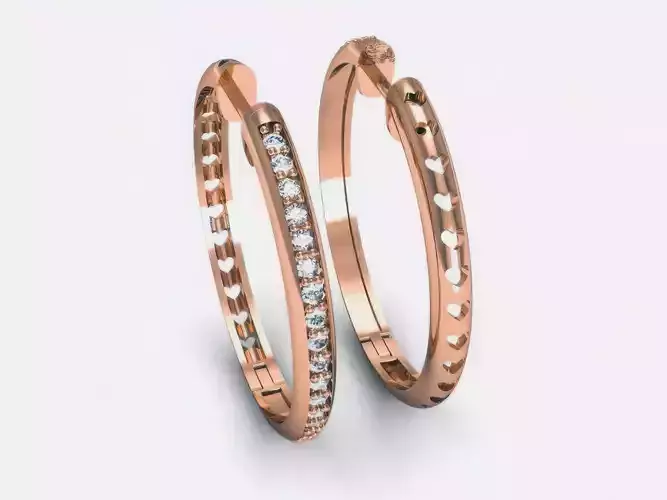 Diamond Hoops Earrings