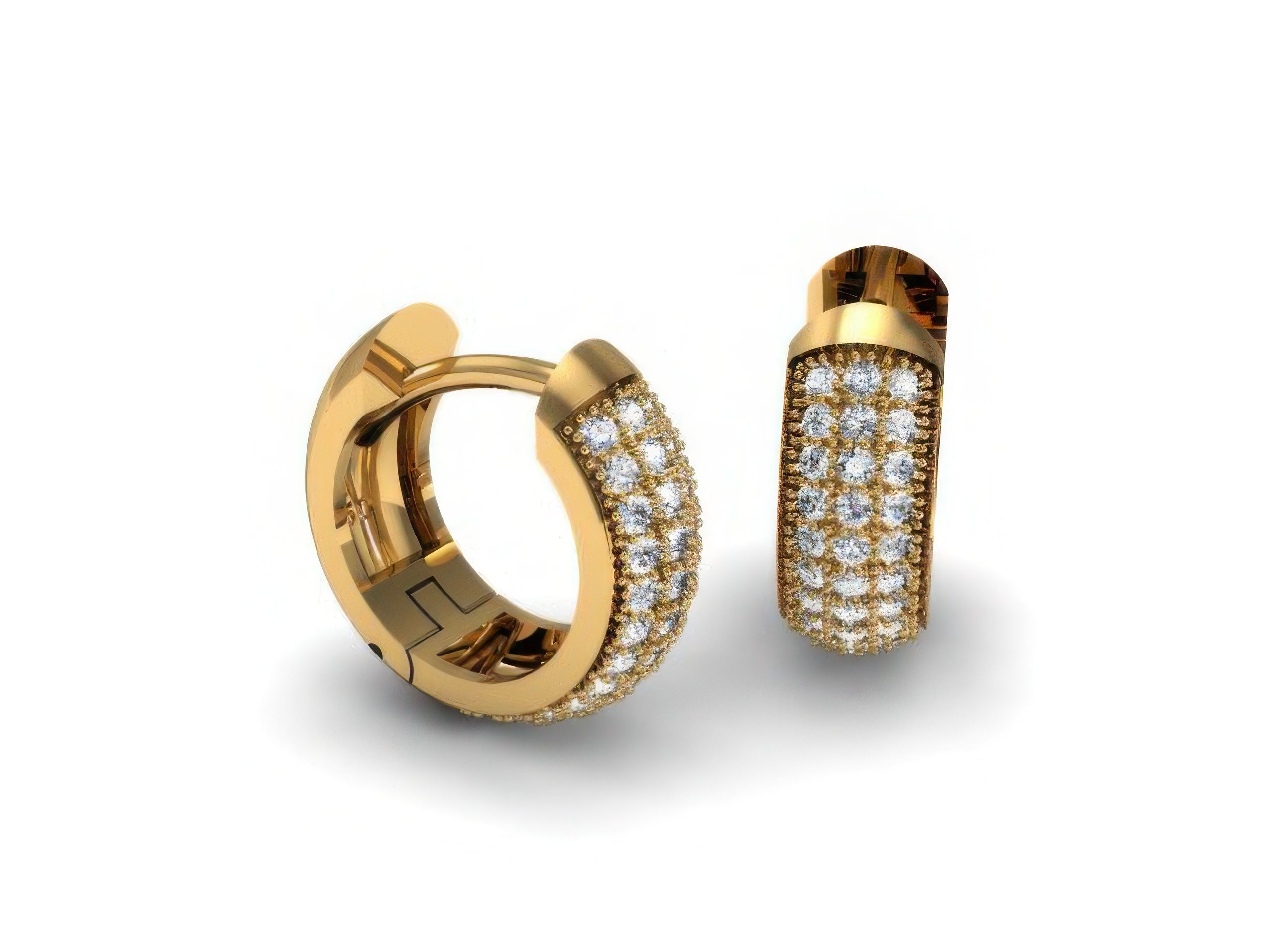 Diamond Hoops Earrings 3D print model_1