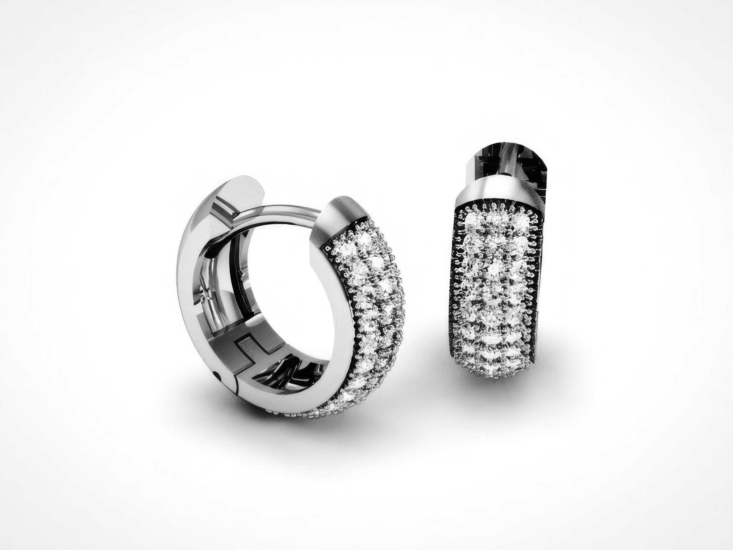 Diamond Hoops Earrings 3D print model_2