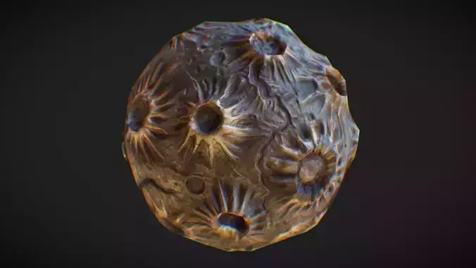 Moon Planet Earth Satellite Space Stone Sputnik Lowpoly Low-poly 3D model