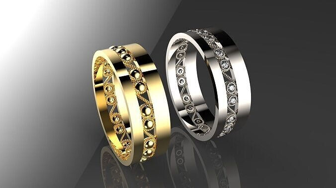 Ring with filigree 3D print model