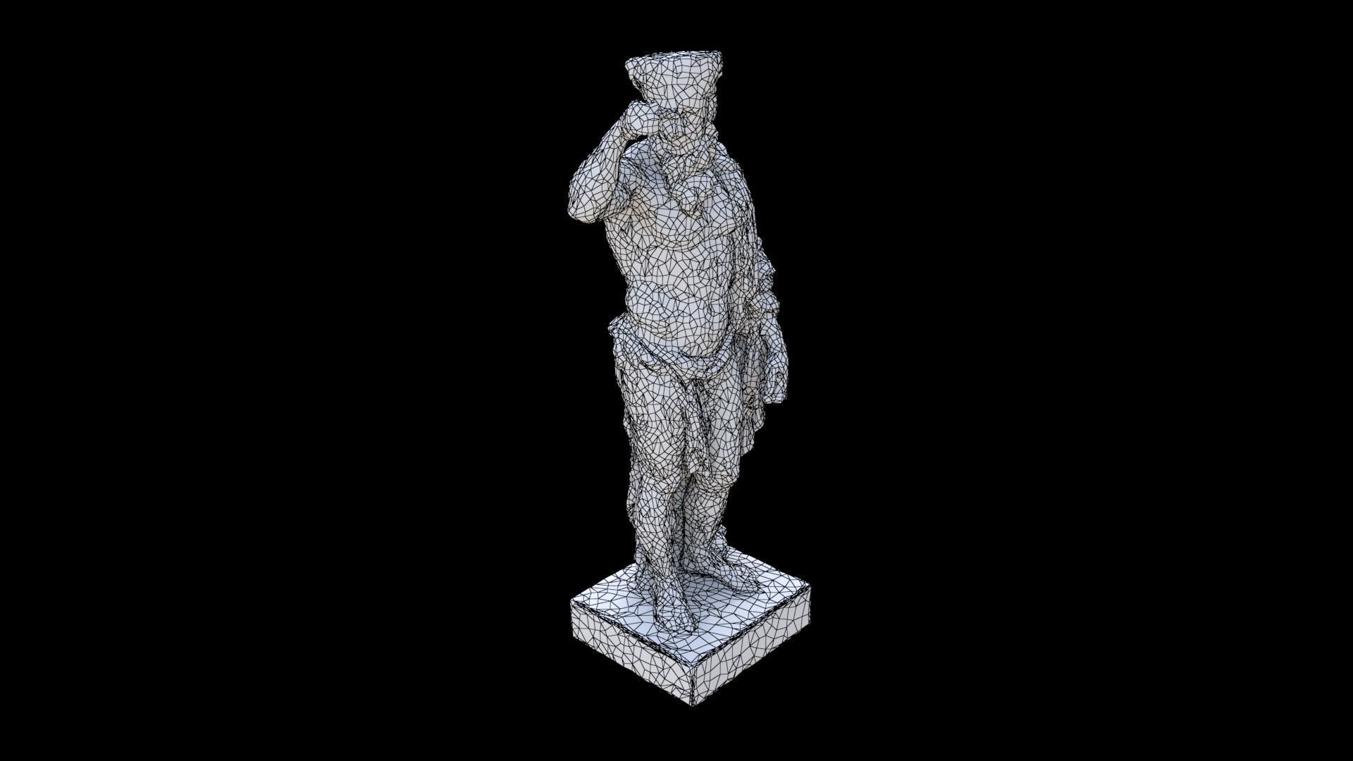 Greek man sculpture 2 3D model_5