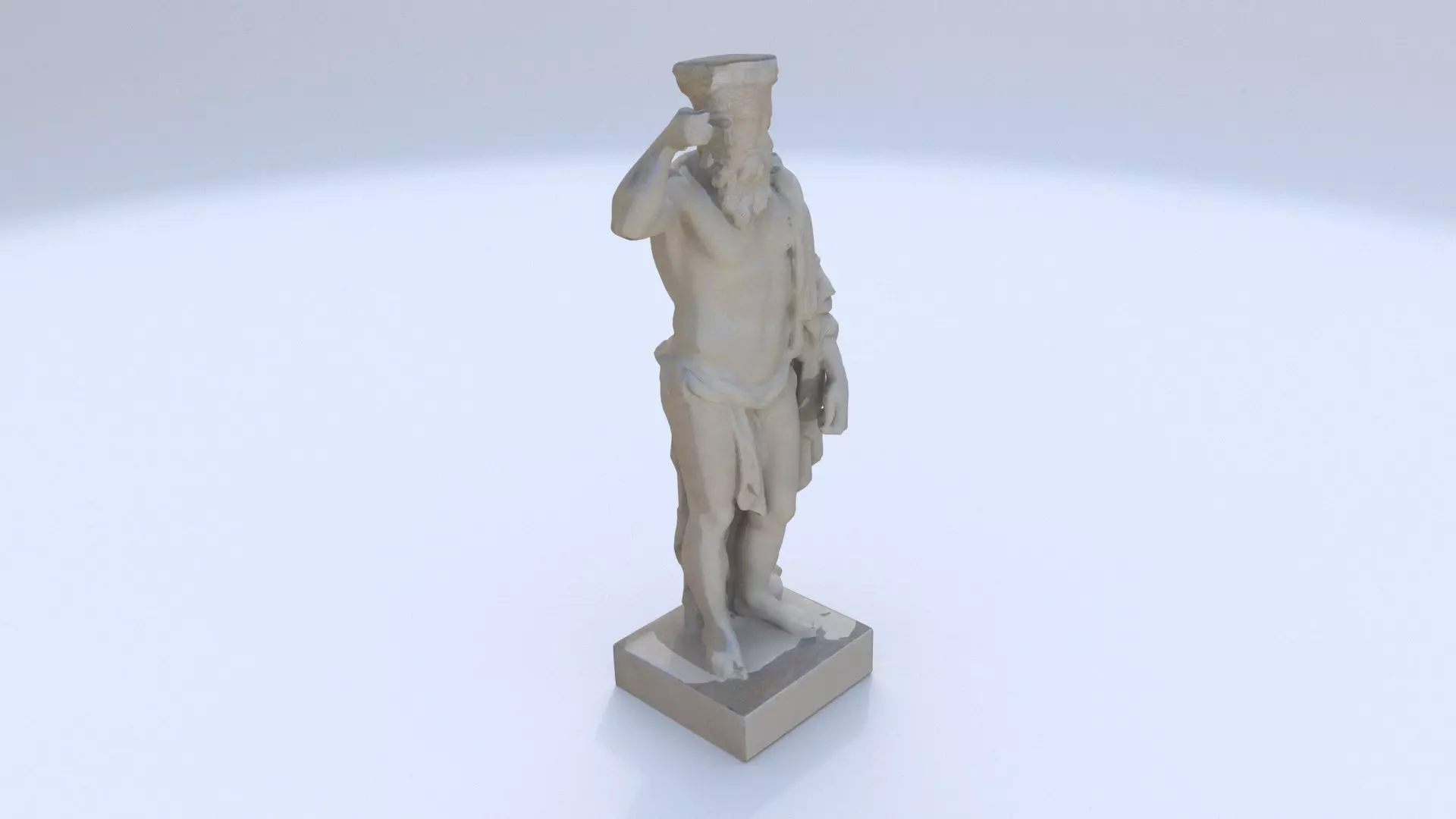 Greek man sculpture 2 3D model_0