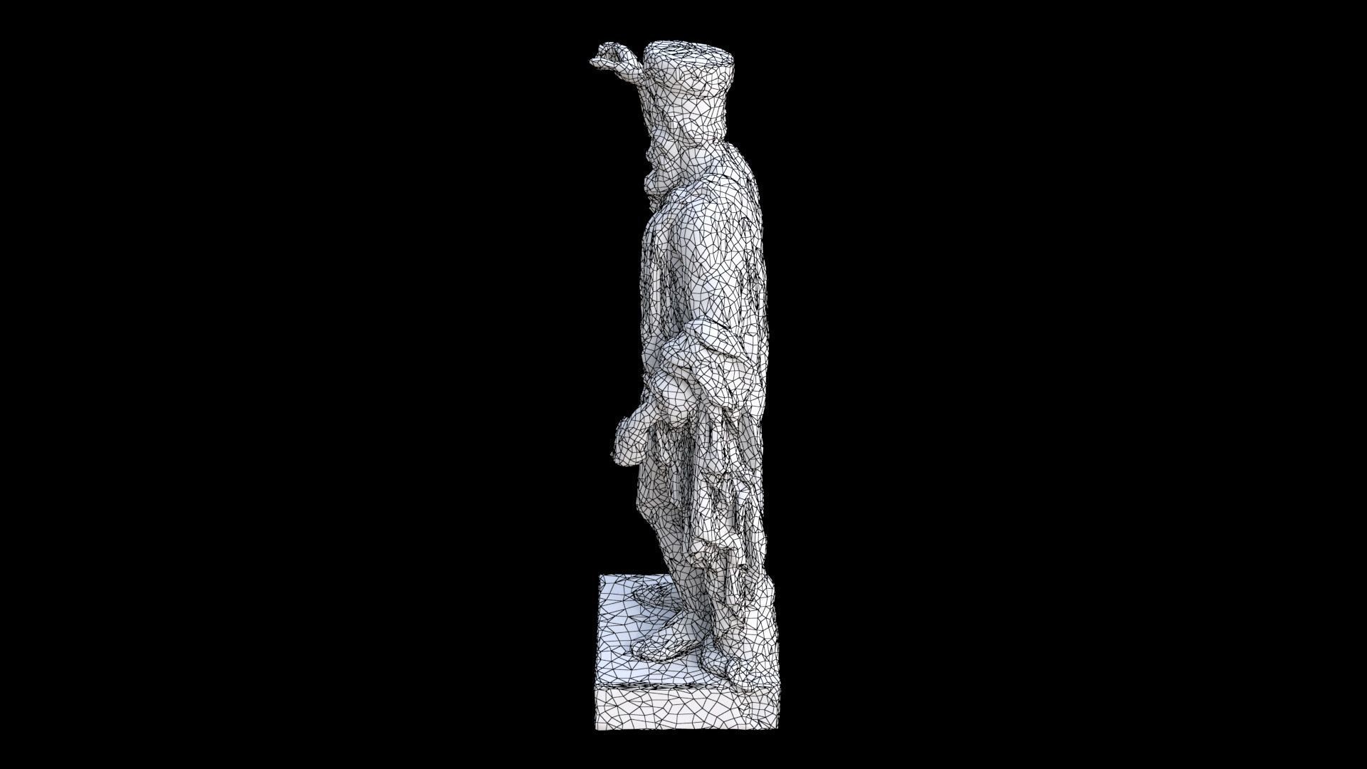 Greek man sculpture 2 3D model_7